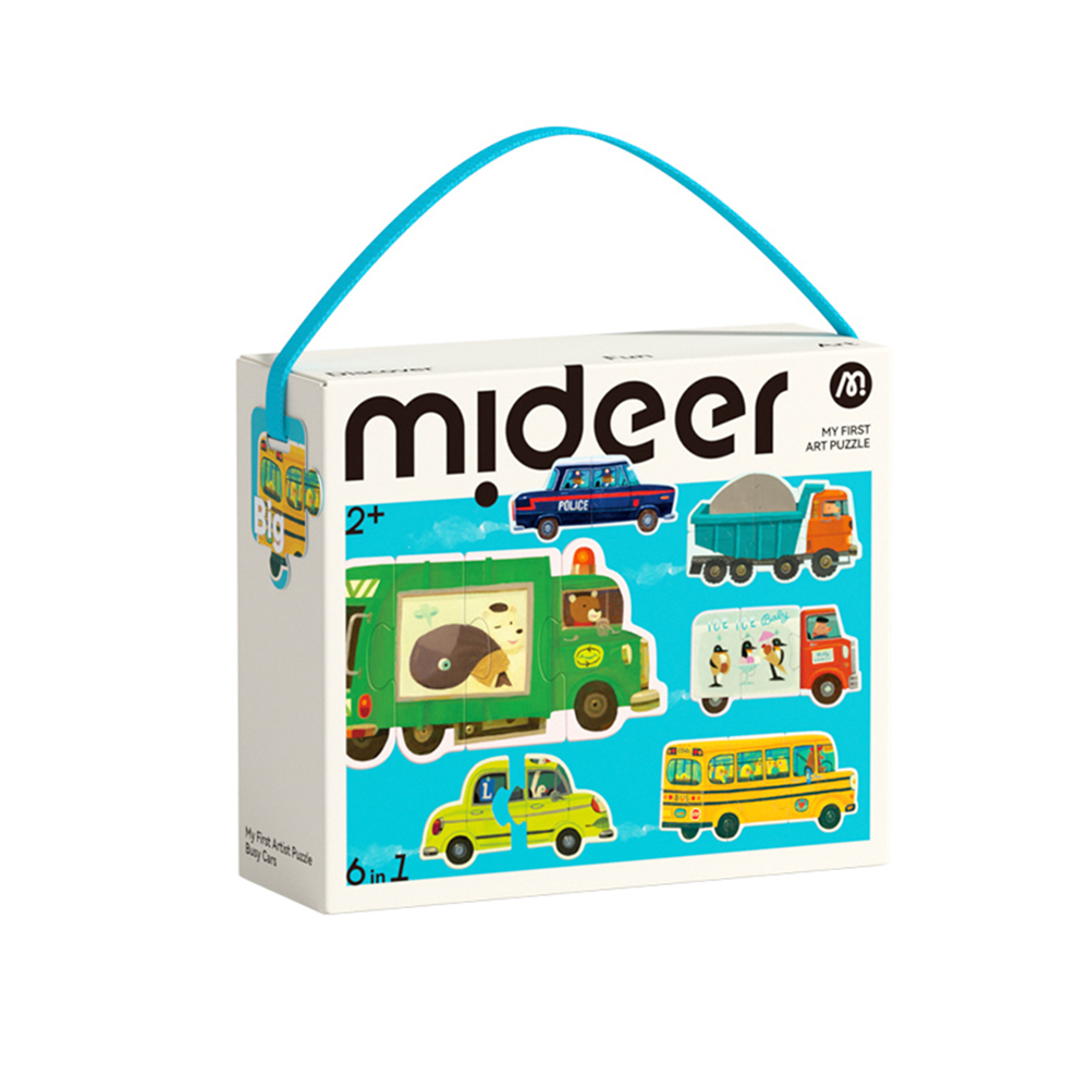 【Mideer】六合一拼圖 - 汽車