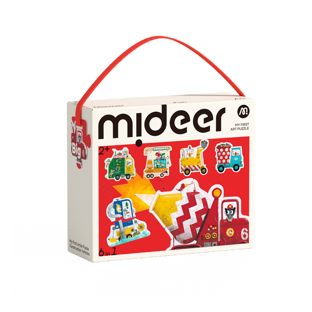 【Mideer】六合一拼圖 - 工程車
